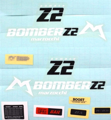 Decal Kit: Marzocchi 2020 Z2 Gloss/Clear Logo for Gloss Red Lowers (803-01-438)
