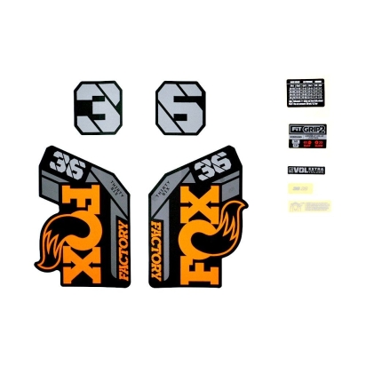 FOX Decal Kit: 2021 36 F-S 26in Orange Logo Matte Black Fork 0 (803-01-524)