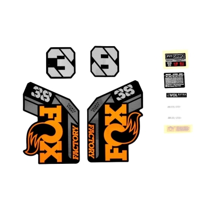 Lipdukai FOX Decal Kit: 2021 38 F-S Orange Logo Shiny Black Fork 0 (803-01-531)