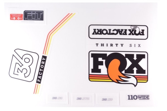 Fox Decal Kit: 2016 36 Factory Series Black/Multi Logo (803-00-993)