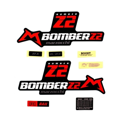Decal Kit: Marzocchi 2020 Z2 Red Logo Matte Black Background (803-01-439)