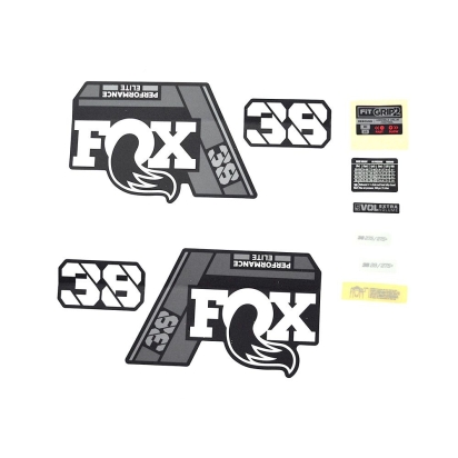 Lipdukai FOX Decal Kit: 2021 38 P-SE Gray Logo Matte Black Fork 0 (803-01-534)