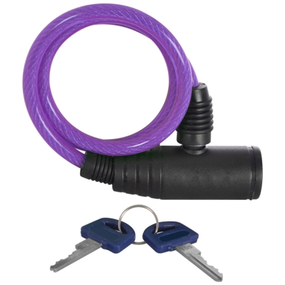 Dviračių spyna OXC Cable Lock Bumper Purple 600x6mm