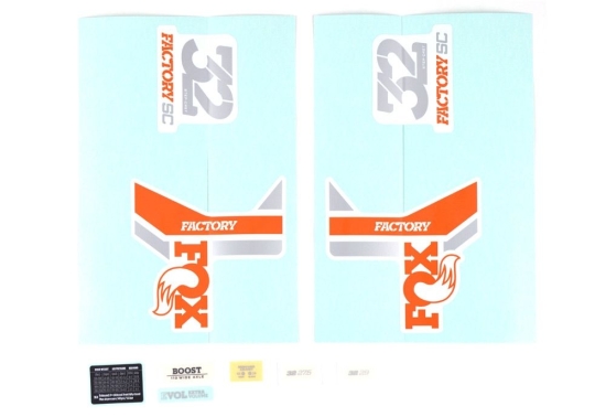 FOX Decal Kit: 2018 32 SC F-S Orange/White Logo Gloss White Background 0 (803-01-260)