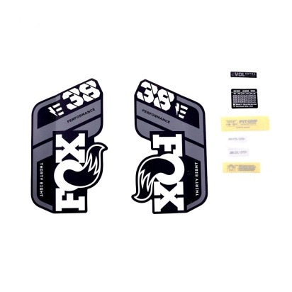Lipdukai FOX Decal Kit: 2021 38 P-S E-Bike+ Gray Logo Matte Black Fork 0 (803-01-538)