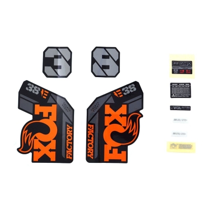 Lipdukai FOX Decal Kit: 2021 38 F-S E-Bike+ Orange Logo Shiny Black Fork 0 (803-01-536)