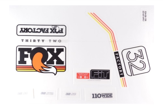 Fox Decal Kit: 2016 32 Factory Series Black/Multi Logo (803-00-985)