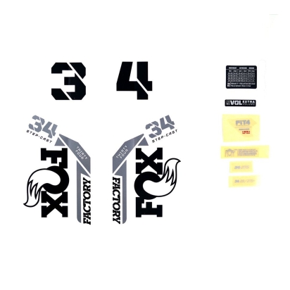 FOX Decal Kit: 2021 34 SC F-S Black Logo Shiny Orange Fork 0 (803-01-518)