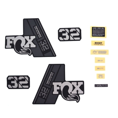 Lipdukai FOX Decal Kit: 2021 32 SC P-Se Gray Logo Matte Black Fork 0 (803-01-504)