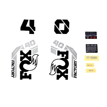 FOX Decal Kit: 2021 40 F-S Black Logo Shiny Orange Fork 0 (803-01-540)