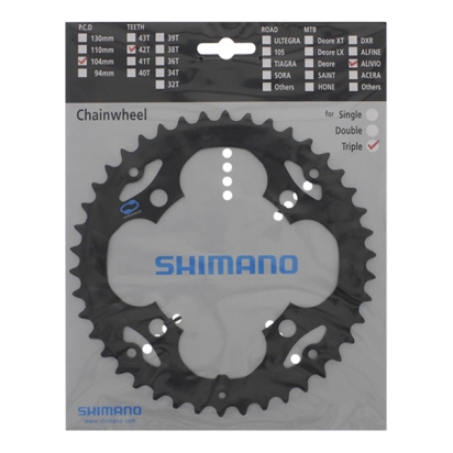 Chainring Shimano FC-M410/415/341 black for chainguard 42T, Alivio