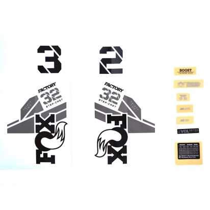 FOX Decal Kit: 2021 32 SC F-S Black Logo Shiny Orange Fork 0 (803-01-502)