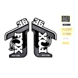 FOX Decal Kit: 2021 36 Rhythm Gray Logo Matte Black Fork 0 (803-01-527)