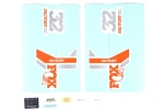 Lipdukai FOX Decal Kit: 2018 32 SC F-S Orange/White Logo Gloss White Background 0 (803-01-260)