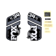 Lipdukai FOX Decal Kit: 2021 34 E-BIKE+ P-S Gray Logo Matte Black Background 0 (803-01-514)