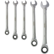 Set of 5 Ratchet Combination Wrenches Var 8/9/10/13/15mm