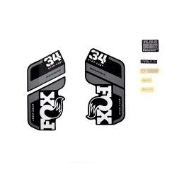 FOX Decal Kit: 2021 34 SC P-S Gray Logo Matte Black Fork 0 (803-01-520)
