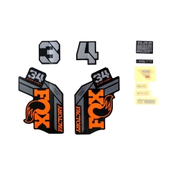 Lipdukai FOX Decal Kit: 2021 34 SC F-S Orange/Black Logo Shiny Black Fork 0 (803-01-517)