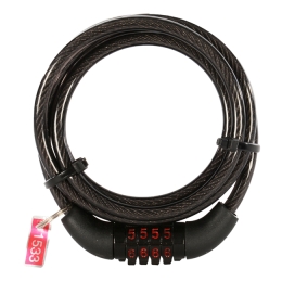 Dviračių spyna OXC Cable Lock  Combi Black 6mm x 1.5m