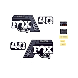 FOX Decal Kit: 2021 40 P-SE Gray Logo Matte Black Fork 0 (803-01-542)