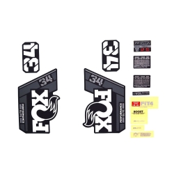 FOX Decal Kit: 2021 34 P-Se Gray Logo Matte Black Fork 0 (803-01-510)