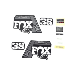 FOX Decal Kit: 2021 38 P-SE Gray Logo Matte Black Fork 0 (803-01-534)