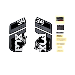 FOX Decal Kit: 2021 34 P-S Gray Logo Matte Black Fork 0 (803-01-511)
