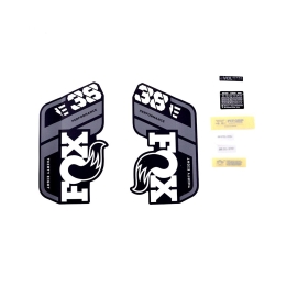 FOX Decal Kit: 2021 38 P-S E-Bike+ Gray Logo Matte Black Fork 0 (803-01-538)
