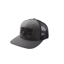 Fox Stacked Flat Brim Trucker Hat Charcoal O/S (FXCB166010)