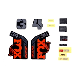 FOX Decal Kit: 2021 34 F-S Orange Logo Shiny Black Fork 0 (803-01-508)
