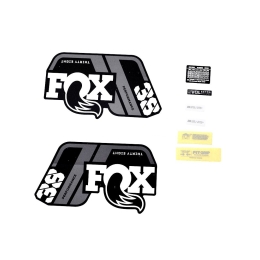 FOX Decal Kit: 2021 38 P-S Gray Logo Matte Black Fork 0 (803-01-535)