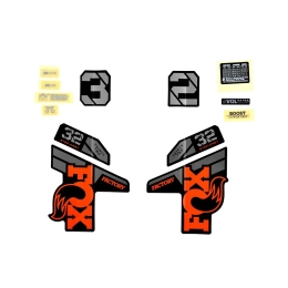 FOX Decal Kit: 2021 32 SC F-S Orange/Black Logo Shiny Black Fork 0 (803-01-503)