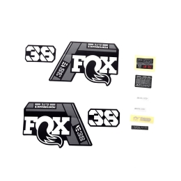 FOX Decal Kit: 2021 38 P-SE E-Bike+ Gray Logo Matte Black Fork 0 (803-01-537)
