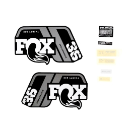 FOX Decal Kit: 2021 36 P-S Gray Logo Matte Black Fork 0 (803-01-526)