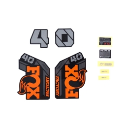 Lipdukai FOX Decal Kit: 2021 40 F-S Orange Logo Shiny Black Fork 0 (803-01-539)