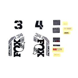 FOX Decal Kit: 2021 34 F-S Black Logo Shiny Orange Fork 0 (803-01-509)