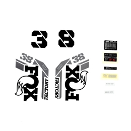 FOX Decal Kit: 2021 38 F-S Black Logo Shiny Orange Fork 0 (803-01-532)