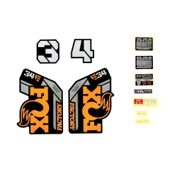 FOX Decal Kit: 2021 34 E-BIKE+ F-S Orange Logo Shiny Black Fork 0 (803-01-513)