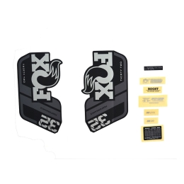 FOX Decal Kit: 2021 32 P-S Gray Logo Matte Black Fork 0 (803-01-506)
