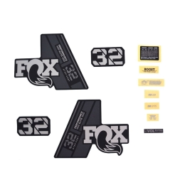 FOX Decal Kit: 2021 32 SC P-Se Gray Logo Matte Black Fork 0 (803-01-504)