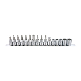 Tool Socket And Bit Set Var 10 Hex And Torx Bits 5 Hex Socket