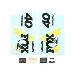 Fox Decal Kit: 2019 40 Factory 27.5/26 BLK/Ylw Logo for Shiny Orange Lowers (803-01-346)