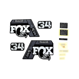 FOX Decal Kit: 2021 34 SC P-SE Gray Logo Matte Black Fork 0 (803-01-519)